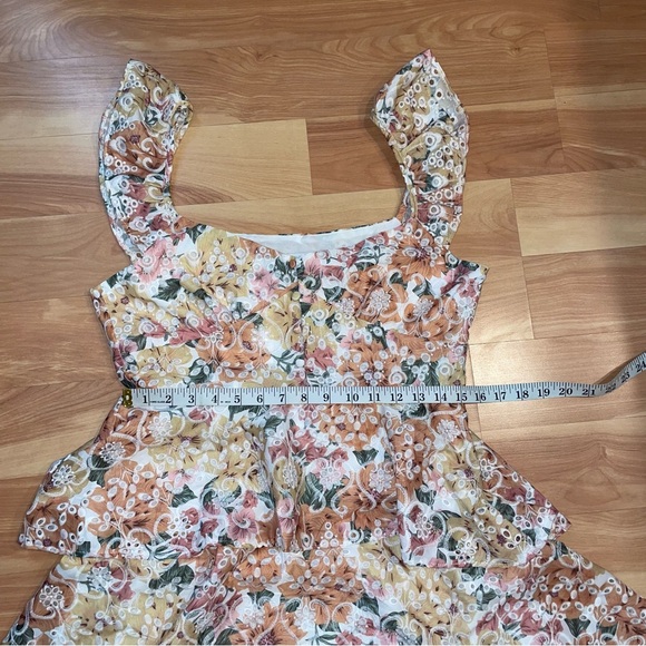 En Saison NWT Floral Romantic Ruffle Embroidered Presley Midi Dress Size Large - Picture 8 of 16